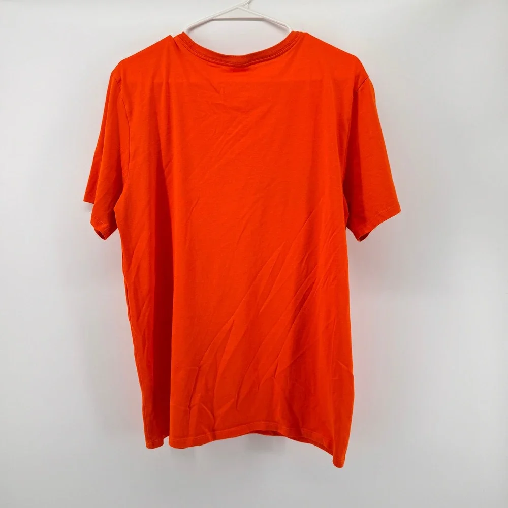 Nike Mens Dri-FIT Embroidered Swoosh Logo T-Shirt Orange Large Athletic Cut‎